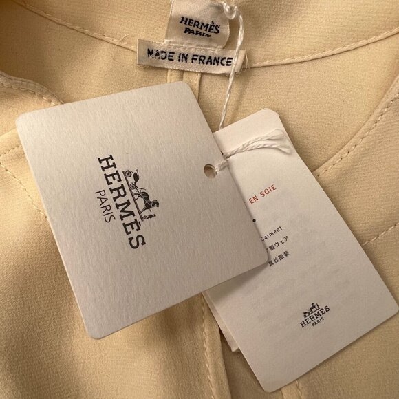 Hermes NWT Silk Blouse Top Shirt Size 38 Made in France Super High Quality - Picture 13 of 13